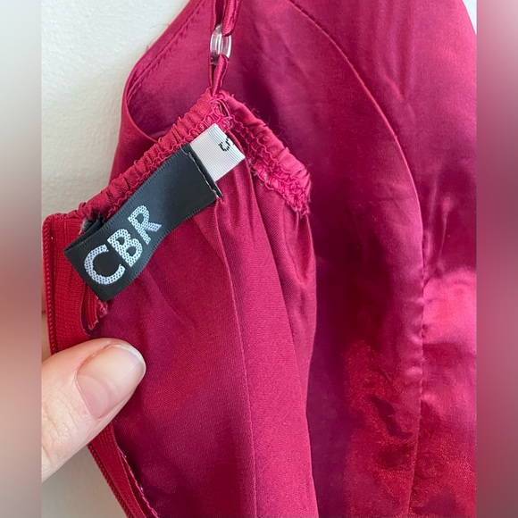 Silky bodycon dress burgundy [ S ] ruby satin - Picture 7 of 7